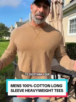 Mens 100% Cotton Heavyweight Long Sleeve Tees for Fall and Winter! #heavyweightshirt #cottonshirts #longsleeveshirt #mensshirts  #fallfashiontrends 