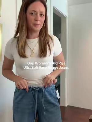 Gap Women's Mid Rise UltraSoft Easy Baggy Jeans #gap #jeans #baggyjeans #TikTokshopbacktoschool @Gap