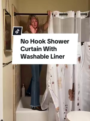 You can wash the liner! #BathroomMakeover #BathroomDecor #BathroomEssentials #ShowerCurtain