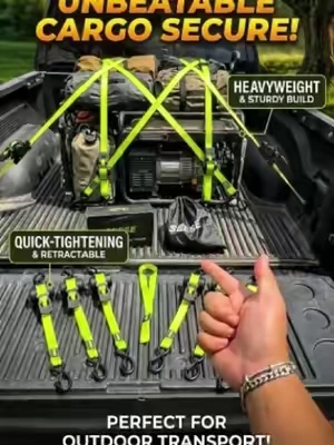 Retracts automatically! No more manual winding or messy straps. 🔄 #ratchetstraps #retractableratchetstrap #truckbed #trucktok #fyp 