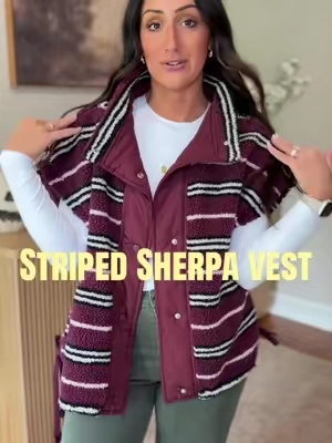Striped Sherpa vests omg!!! 
