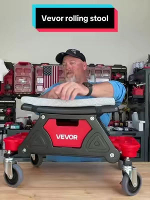 A mechanic stool that actually keeps up with the job. This VEVOR rolling mechanic seat gives you a comfortable padded spot to work from while keeping your most-used tools and parts within arm’s reach. The 300 lb capacity, four rolling casters, and built-in storage trays make it a solid setup for brake jobs, detailing, garage projects, equipment maintenance, and anything else that has you working down low. Roll where you need it, keep your gear organized, and save your knees while you’re at it. #MechanicTools #GarageTools #VEVOR #AutomotiveTools #TikTokShopFinds
