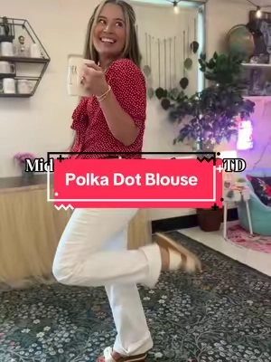 The prettiest, polka dot blouse classes up any outfit ❤️  @DOKOTOO-US #workblouse #polkadot #classicstyle #teacherstyle #professionaloutfit 