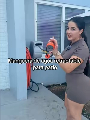 manguera con carrete para que se recoja ..::.fácil de ensamblar #waterhose #mangera #carrete #toryoupage #tiktokshop 