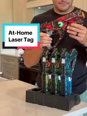 My kids love when we all get a game going! #lasertag #arcade 