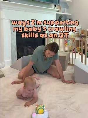 ways i’m supporting my baby’s crawling skills as an occupational therapist 👶🏼 crawling requires so much strength, stability, coordination, and weight shifting! these are a few playful ways we’ve been working on those foundational skills, but every baby develops at their own pace 🤍 #occupationaltherapist #babymilestones #crawlingactivities #babydevelopment #firsttimemom