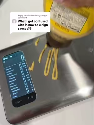Replying to @alanadaniellegatling This is how you weigh sauce with the etekcity digital food scale! #etekcity #foodscale #smartfoodscale #fitnessgoal #TikTokshopbacktoschool 
