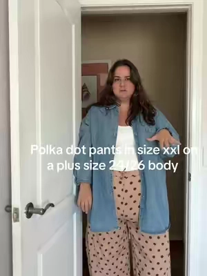 We love a pair of cutie plus size friendly polkadot pants  🏷️ #plussize #plussizepants #plussizefashion #plussizeedition #plussizetiktok 