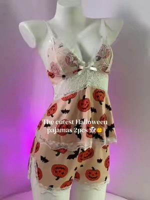 This Halloween pumpkin pajama setis too cute! Perfect for cozy nights and relaxing spooky season moments home.#halloween #pajamaset #halloweenstyle #spookyseason #tiktokshop