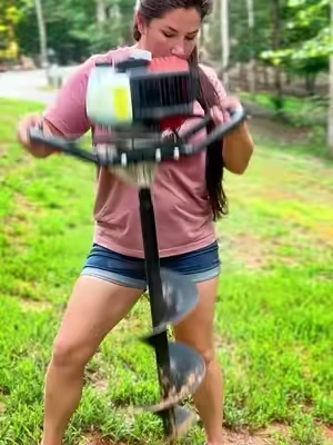 It was a secret! #auger #yardwork #gardening  