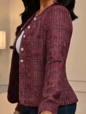 This tweed jacket is SO chic 😎✨#tiktokshop #OOTD #jacket #sohochic #womenoutfit 