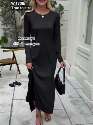 This black dress is the definition of effortless elegance 🖤 The fit and movement are everything. Grab yours before the flash sale ends! #TikTokshopbacktoschool #blackdress #maxidress #quietluxury #tiktokfashionfinds