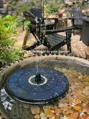 This solar fountain works during the day and night, and that’s why it’s my favorite. #solarfountain #fairygarden #magical #vibes