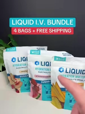 What you get in the 4 bag bundle from Liquid I.V. 