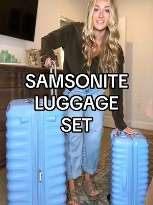 @Samsonite US travel made easy, functional, and this color is soooo cute! #samsonite #luggage #luggageset #travel #travelnecessities 