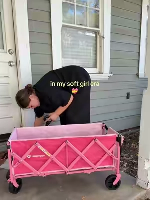my little pink utility cart wagon has genuinely changed leaves on game day #TikTokshopbacktoschool #grocerywagon #grocerycart #apartmentliving #wagon 