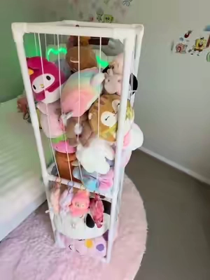The plushie collection finally has a home 🙌 No more taking over the entire bed 😂 #TikTokshopbacktoschool #StuffedAnimalStorage #PlushieStorage #ToyOrganization #KidsRoomOrganization