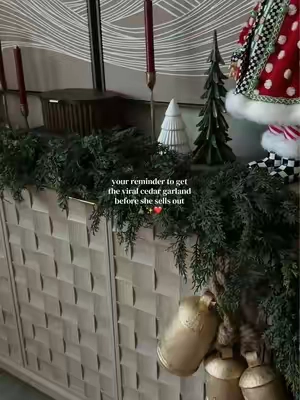 my most complimented Christmas decor every year! 2 6ft OR 9ft pieces of cedar hard and for that price is unheard of. #christmasgardland #cedargarland #christmasdecor #christmasaesthetic 