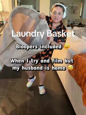 Tell me things your partner has done or said while you’re filming.  Rolling basket is the biggest size #rollingbasket #rollinglaundrybasket #laundryday #filmingbloopers #laundryday 