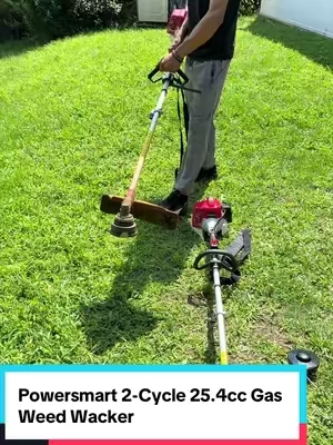 Powersmart 2-Cycle 25.4cc Gas Weed Wacker, String Trimmer & Edger - 16in, Red & Black, Portable, Vibra-Dampen, Lightweight, Easy Assembly, Optimized Efficiency, Ergo Grip, 10 in Blade, 0.095-inch Trimmer Line, Shoulder Straps (PS4531 PS4532) for Lawn Care #podadora #trimmer #wira #landscape #paratiiiiiiiiiiiiiiiiiiiiiiiiiiiiiii 