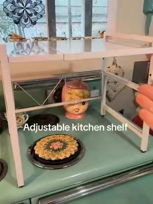 Free shipping Adjustable Extendable Double-Layer Carbon Steel Microwave Rack - Kitchen Organization Solution for Home Kitchens Small Spaces, Spices Up Top Shelf, Assembly Required, for Countertop Utensils, Dishes & Small Appliances, Dorms #homeessentials #kitchenorganization #shelf 