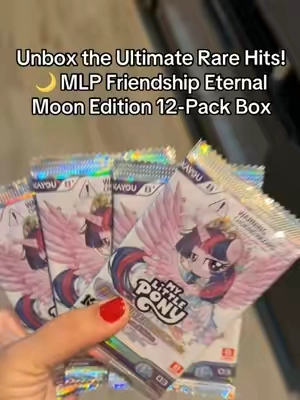 Get your hands on the My Little Pony: Friendship Eternal - Moon Edition 12-Pack Box! Unbox rarest hits, stunning foil parallels, and exclusive collectible art cards before stock runs out. 🌙✨ Tap the TikTok Shop link below to claim your box now! #MyLittlePony #MLPCards #FriendshipEternal #TikTokShopFinds #TradingCards
