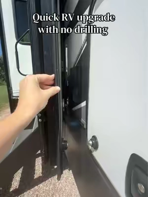 Who doesn’t love a super simple RV upgrade?! We hated that our RV didn’t come with a door hook and anytime we tried using our screen door the wind would catch our main door blowing it shut. This magnetic door catch solved that and didn’t even have to drill into the camper.  #rvlife #camperlife #rvtips #rvtiktok #fulltimervliving 