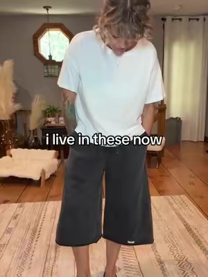 I basically live in these now. 😂 They’re ridiculously comfortable, perfectly baggy, and the wide leg fit gives you that cute lived-in look without feeling sloppy. Plus, drawstring waist AND pockets? These are the throw-on-and-go shorts I keep reaching for. #TikTokShop #WomensShorts #ComfyOutfits #AthleisureStyle #CasualStyle