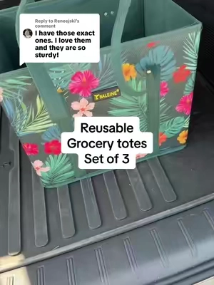 Replying to @Reneejski buy two sets to get free shipping! You will be glad you did. #grocerytotes #reusablegrocerybags #totes #baglover #TikTokshopbacktoschool 