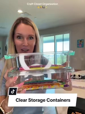 These clear stackable storage containers are so useful! #organizationhacks #homeorganization #storagecontainers #organizerbox #organizedhome 