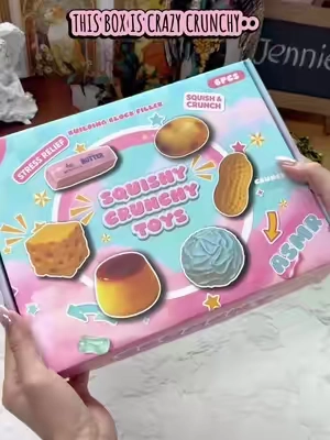 Enjoy the ultimate satisfying crunch of this squeezable stress toy set✨🔅💛 #squishyasmr #squishtok #squishy #amsrsounds #crunchy