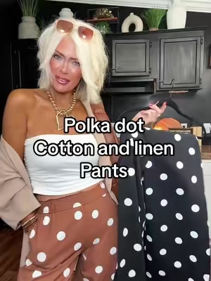@Yeokou polka dot cotton and linen pants. It’s a fast yes for me. 