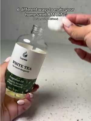 This is the ONLY scent we use in my household 🤍✨ White Tea Hotel Oil has become my go-to for making the entire house smell so good, and there are so many ways to use it besides just putting it in a diffuser. Here are 6 different ways I use mine around the house 🏡🫧 #WhiteTea #HotelScent #HomeFragrance #HomeHacks  #TikTokshopbacktoschool 