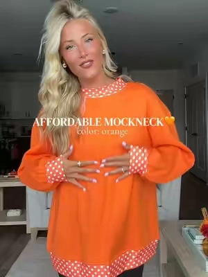 Because mocknecks are just cuter when they’re AFFORDABLE!!!! 🧡 #mockneck #tennesseeorange #affordablemockneck #orange #vols 