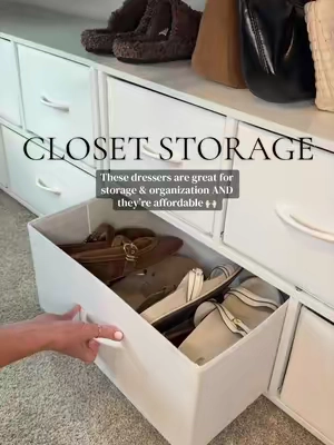These dressers did wonders for my closet & organization 🙌🏻 #closetstorage #organizedhome #closetorganization #organizationhacks #dressers 