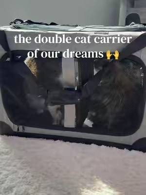 I LOVE not having to juggle two separate carriers 😻🙌 
AND not having bulky plastic carriers that I have to figure out how to store them. 

#multicathousehold #catcarrier #catproducts #catowners 
