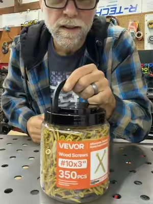 VEVOR Number10  3-Inch Self Drilling Wood Screws (350 PCS), Rust-Resist Coat Torx/T25 Star Drive, 1000h Salt Test, with 2 Screw Connectors for Decking, Fencing, Woodworking Projects, Tables.   #woodworking #screws #toolupgrade #tiktokshopstockup #tiktokshopcreatorpicks @VEVOR Store 