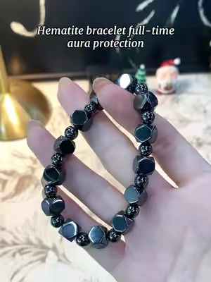 Hematite bracelet full-time aura protection#tiktokshopsummersale#TikTokshopbacktoschool #bracelets#protection #lawofattraction 