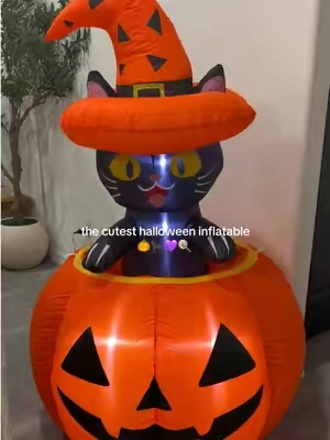 Spooky season is here!🎃🐈‍⬛ #halloweeninflatables #catlovers #inflatable #pumpkinseason #halloweendecor 