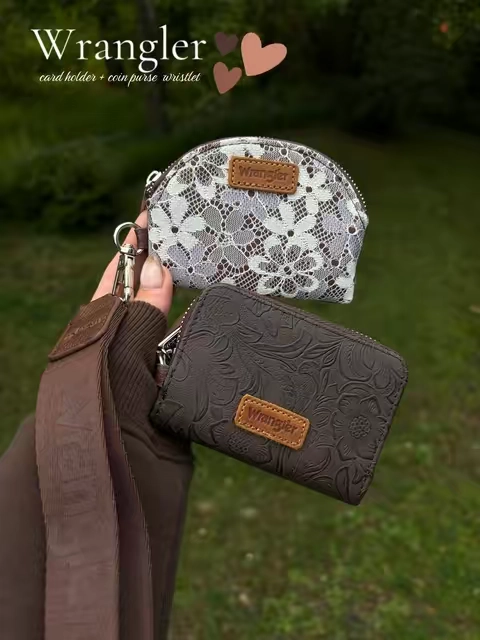 The prettiest lace wrangler wristlet from @Rustic Charm Bootic #wrangler #wristlet #wallet #fallfashion 