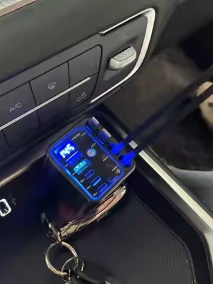 120W 9-in-1 Retractable Car Charger with 4 Built-in Cables, Star Projector & RGB Light, Fast Charging Station for iPhone & Android #carcharger #retractablecarcharger #120wcharger #cartok #tiktokmademebuyit 