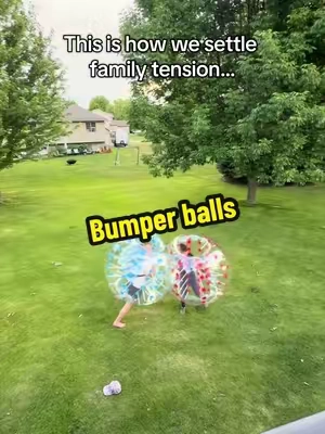 Settling family beef! #bumperballs #outsidegames 