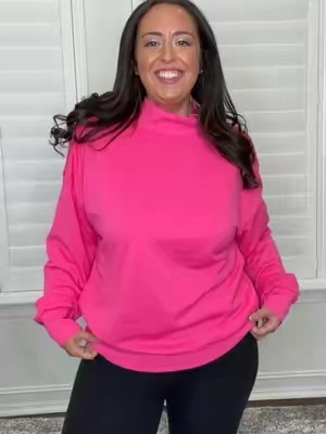 This color + this fit made me feel SO cute 😭💗 I’m obsessed with the mock neck and how easy it is to just throw on and feel put together!! 