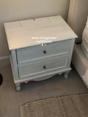 and they come pre-assembled! you just need to attach the legs #vintagelook #nightstands #cottagecore #vintage #bedroommakeover 