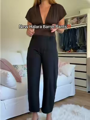 Stretchy barrel pants‼️@Halara_official  #tiktokshopcreatorpicks #tallgirlapproved #tiktokshopstockup #barrelpants #halara 