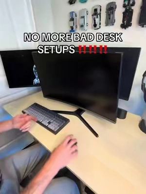 Easy desk hack #monitorarms #monitormounts #desksetup #deskspace #workfromhome 