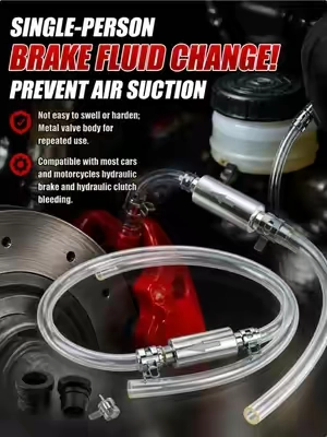 Bleeding your brakes solo just got stupid easy. No helper, no mess - this one-way valve lets fluid out but keeps air from coming back in. Pump, tighten, done.#MechanicHack #CarMaint #DIYAuto #BrakeBleeding #greenish