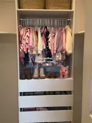 Her tiny closet needed this upgrade 🎀🤍 #closetorganization #closet #babycloset #babyroom 