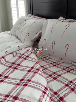 And it’s such a cute Christmas touch @CGK Linens #cgkchristmas #cgkcreatorkp2 #duvetset #christmasbedding #cgklinens 