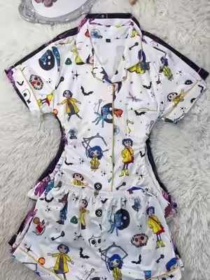 You found the cutest Coraline pjs for spooky season ✨#coraline #pajamas #homewear #comfortable #solid #tiktokshopbalckfriday #tiktokshopcreatorpicks #spookyseason 